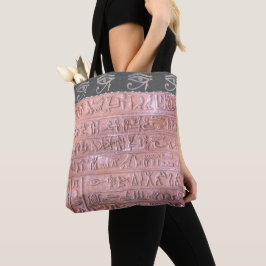 Chic roze Blush Hieroglyphs oog van Ra Tote Bag