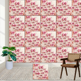 Chic Roze Bogen & Glitter Bloemen Behang