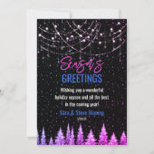 Chic roze bomen Kerstmis glitter nieuwjaar groet Kaart (Voorkant)