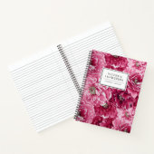 Chic Roze Botanische Pioenen Patroon Notitieboek (Binnen)