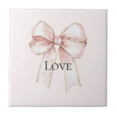 Chic Roze Bow Tegeltje (Voorkant)