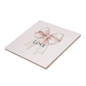 Chic Roze Bow Tegeltje (Zijkant)