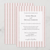 Chic Roze Bruin Witte Strepen Huwelijk Kaart (Voorkant / Achterkant)