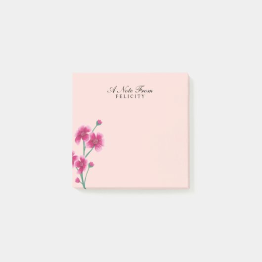 Chic roze Cherry Blossom Florals Blush Pink Post-it® Notes (Voorkant)