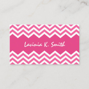 Chic roze chevron patroonprofiel rokkaart contactkaartje