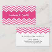 Chic roze chevron patroonprofiel rokkaart contactkaartje (Voorkant / Achterkant)