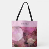 Chic roze cirkels Monogrammed Canvas tas (Voorkant)