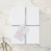 Chic Roze Coquette Bow Junior Bruidsmeisje Voorste Cadeaulabel (Met Touw)