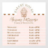 Chic Roze Cupcake Bakkerij Pastry Winkel Openingst Raamsticker (Vel)