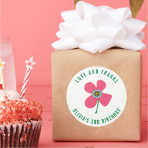 Chic Roze Daisy Pop Meisjes Verjaardagsfeest Favor