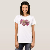 Chic Roze DE TOEKOMST IS NU 3D Tekst Kunst T-shirt (Voorkant volledig)
