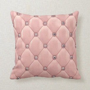Chic roze diamantpatroon met stijlvolle Buttonnen Kussen