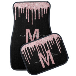 Chic roze Driving Glitter Monogram Naam Automat