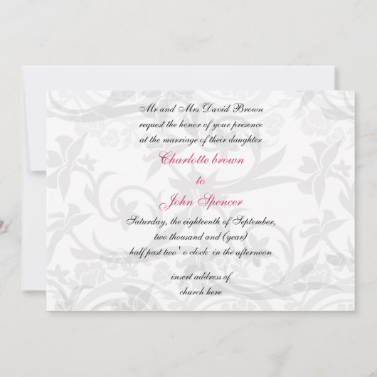 chic roze eiffel tower Paris trouwuitnodiging Kaart (Achterkant)