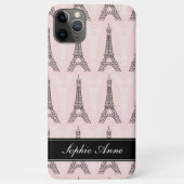Chic roze Eiffel Tower Patroon Case-Mate iPhone Case (Achterkant)