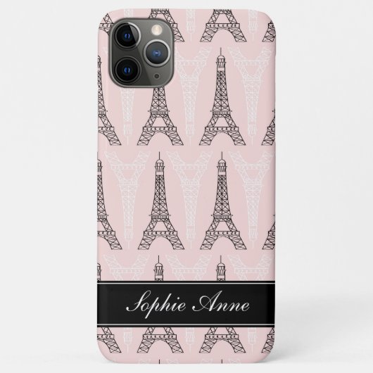 Chic roze Eiffel Tower Patroon Case-Mate iPhone Case (Achterkant)