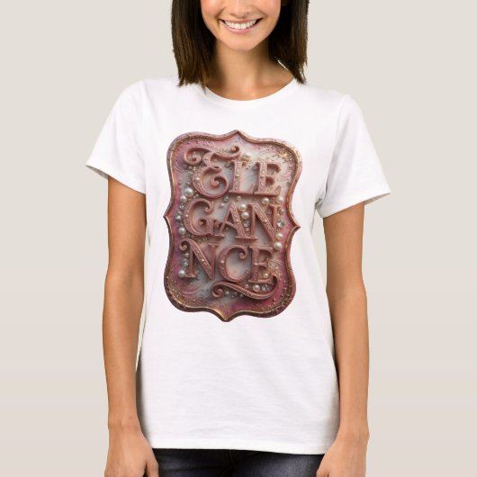 Chic Roze ELEGANCE Shirt Design (Voorkant)