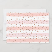Chic roze en Gold Striped Afstuderen partijkaarten Kaart (Achterkant)