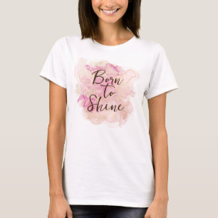 Chic Roze en Goud Waterverf Sweet 16 Party Gast T-shirt