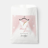 Chic roze en gouden trouwjurk Dank u Bedankzakje (Voorkant)