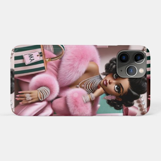 Chic roze en groen Case-Mate iPhone case (Achterkant (horizontaal))
