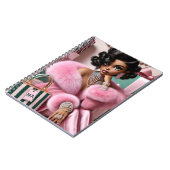 Chic roze en groen notitieboek (Linkerzijde)