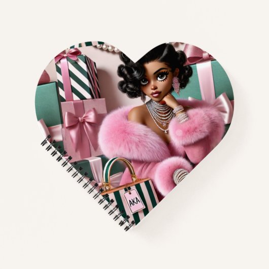 Chic roze en groen notitieboek (Voorkant)