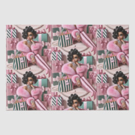 Chic roze en groen tissuepapier