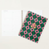 Chic roze en groene diamant motief planner (Display)