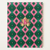 Chic roze en groene diamant motief planner (Achterkant)