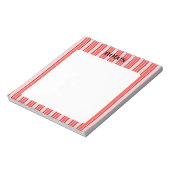 Chic Roze en Rood briefpapier Notitieblok (Linkerzijde)
