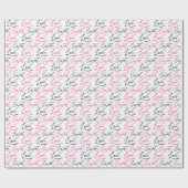 Chic Roze en Zwarte Liefde en Sweet Pattern Cadeaupapier (Vlak)
