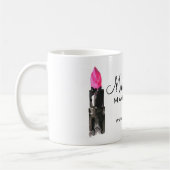 Chic roze en zwarte waterverf lipstick Make-up Koffiemok (Links)