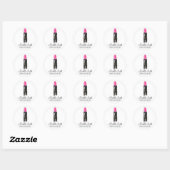 Chic roze en zwarte waterverf lipstick Make-up Ronde Sticker (Vel)