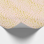 Chic roze faux goudglitter cheetah monogram cadeaupapier (Hoek)