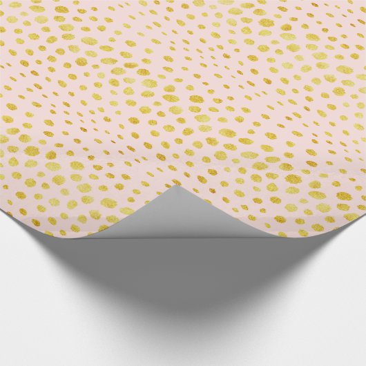 Chic roze faux goudglitter cheetah monogram cadeaupapier (Hoek)