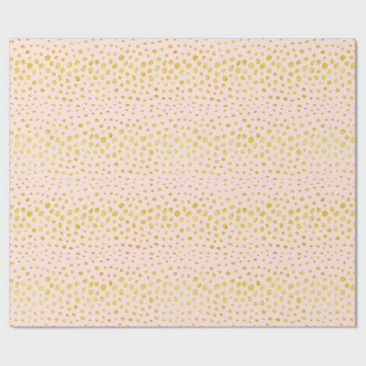 Chic roze faux goudglitter cheetah monogram cadeaupapier (Vlak)