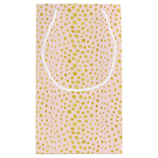 Chic roze faux goudglitter cheetah monogram klein cadeauzakje (Achterkant)