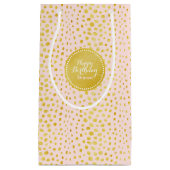 Chic roze faux goudglitter cheetah monogram klein cadeauzakje (Voorkant)