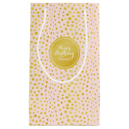 Chic roze faux goudglitter cheetah monogram klein cadeauzakje