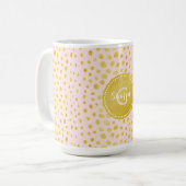 Chic roze faux goudglitter cheetah monogram mok (Voorkant links)