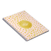Chic roze faux goudglitter cheetah monogram notitieboek (Rechterzijde)