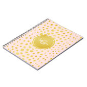 Chic roze faux goudglitter cheetah monogram notitieboek (Linkerzijde)