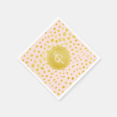 Chic roze faux goudglitter cheetah monogram servet (Hoek)