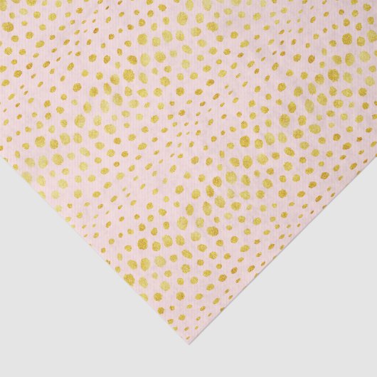 Chic roze faux goudglitter cheetah monogram tissuepapier (Detail)