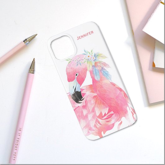 Chic roze Flamingo Custom Case-Mate iPhone Case