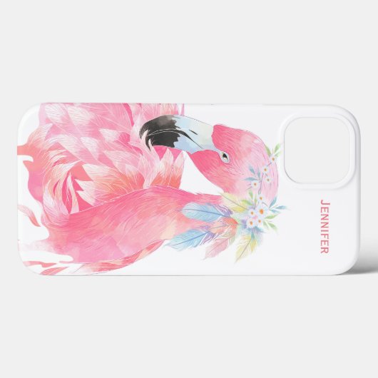 Chic roze Flamingo Custom Case-Mate iPhone Case (Achterkant (horizontaal))