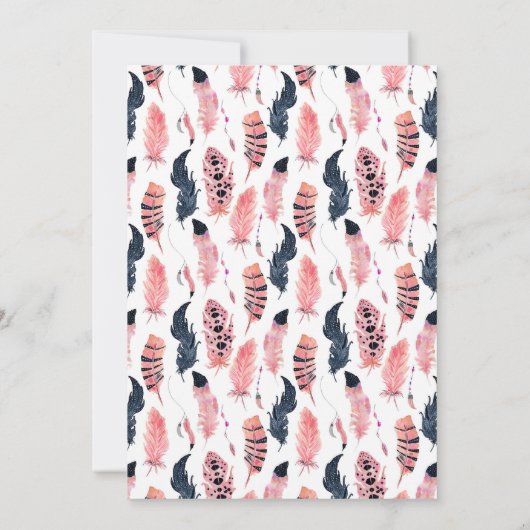 Chic roze flamingo koppels Douche Uitnodiging (Achterkant)