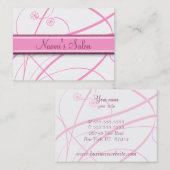 chic roze floral swirls salon chubby visitekaartje (Voorkant / Achterkant)