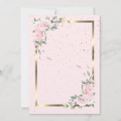 Chic roze Flowers Gold Lijst Retirement Kaart (Achterkant)